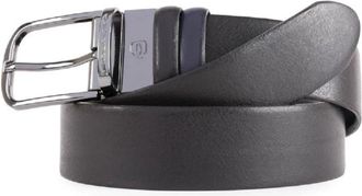 Piquadro Omkeerbare leren riem met gesp - Heren - Riemen - Zwart - ONE Size - Leer - Accessoires