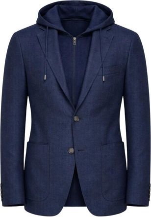Eleventy Single-breasted Jasje - Heren - Blazers - Blauw - M - Katoen - Jassen