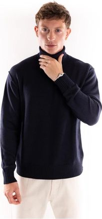 Paolo Pecora Turtleneck Trui - Heren - Coltruien - Blauw - 2XL - Wol - Truien & Vesten