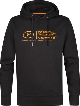 Petrol Industries Heren Logo-print Hoodie Mackinaw - Zwart