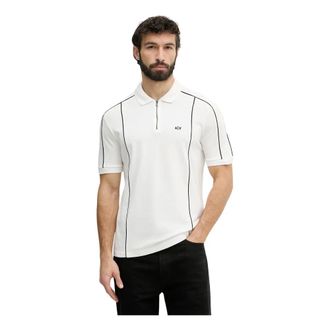 A|X Armani Exchange Tops, Heren, Wit, M, Katoen, Poloshirt met halve rits