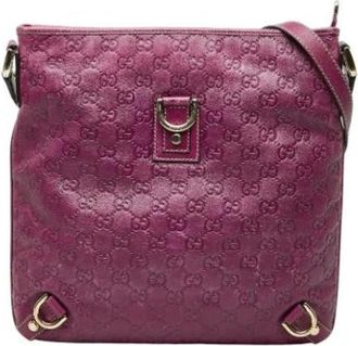 Gucci Pre-owned Cross Body Bags, female, Purple, Size: ONE SIZE Pre-owned Vintage Leather Cross Body Bag