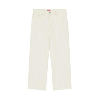 Kenzo Dames, Broeken, Wit, Maat: W27 Katoen