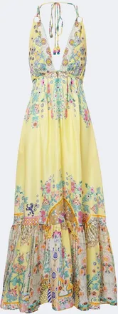 Camilla Sequined floral silk maxi dress