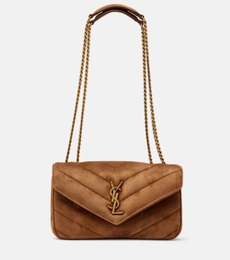 Saint Laurent Loulou Small matelass&eacute; suede shoulder bag
