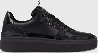 Cruyff Mens Endorsed Tennis Trainers in Black Leather - Size UK 10