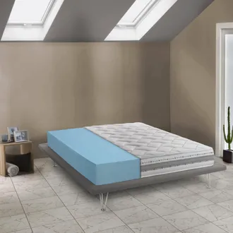 Dmora Dmora - Colch&oacute;n Individual Dmercat, Colch&oacute;n Extra&iacute;ble En Memory Foam Y Waterfoam, 100% Made In Italy, Anti&aacute;caros E Hipoalerg&eacute;nico, 90x200h21 Cm
