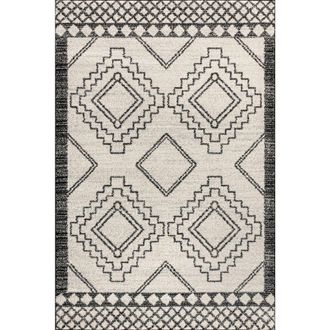 Jonathan Y Designs Amir Moroccan Beni Souk Area Rug in Cream/black at Nordstrom, Size 3Ft 0In X 5Ft 0In