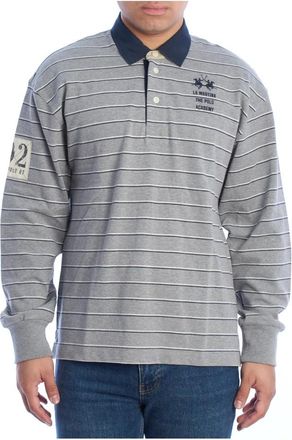 La Martina Klassiek poloshirt met lange mouwen - Heren - Polos - Grijs - L - Katoen - Tops