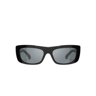 Chanel Rectangle Sunglasses - female - Chanel - Sunglasses - Black - 56 MM - Accessories