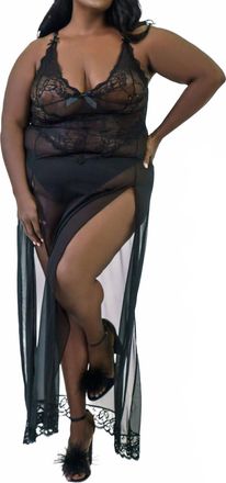Oh l&agrave; l&agrave; Ch&eacute;ri Valentine Sheer Gown - Plus In Black