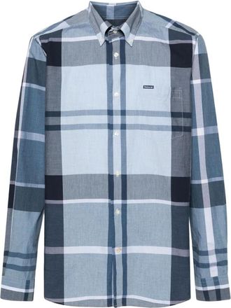Barbour Blauwe Harris Maatwerk Overhemd - Heren - Casual Overhemden - Blauw - S - Leer - Overhemden