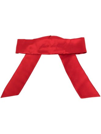 Fleur du Mal satin-finish silk blindfold - Red