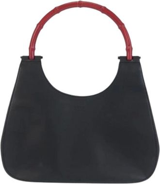 Gucci Pre-owned Handbags, female, Black, Size: ONE SIZE Pre-owned Vintage Leather Handbag