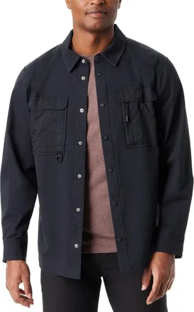 G.H. Bass & Co. Bass Outdoor Camo Worker Shacket Jacket Mens Black Beau Relaxed Fit FTS167