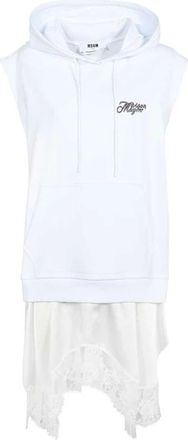 Msgm Msgm, Kleedjes, Dames, Wit, M, Katoen, Katoenen Sweatjurk
