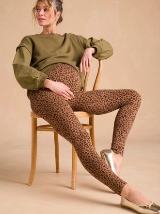 Envie de Fraise Bio-Kollektion: Umstands-Leggings mit Leo-Print ENVIE DE FRAISE beige