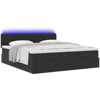 vidaXL Vidaxl - Estructura De Cama Otomana Colchones Terciopelo Negra 160x200cm