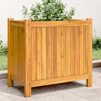 vidaXL Vidaxl - Jardinera Con Forro Madera Maciza De Acacia 54x31x50 Cm