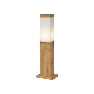 QAZQA L&aacute;mpara pie exterior acero madera 45 cm IP44