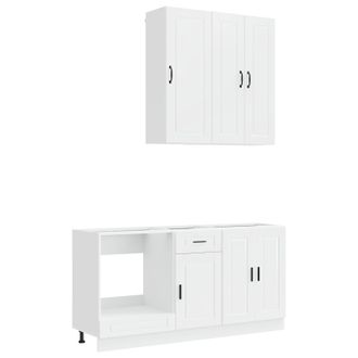 vidaXL Unidad De Cocina Porto 5 Uds. Blanco Brillante Vidaxl