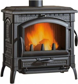 Nordica Estufa De Le&ntilde;a De Hierro Fundido - Isotta Evo Acabado Negro 79&times;66 H77 Cm 11,9 Kw - La Nordica