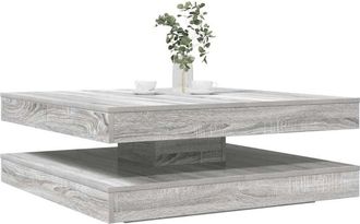 vidaXL Tavolino da Caffè Girevole a 360 Gradi Grigio 90x90x34,5 cm - Vidaxl