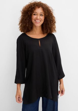 Bonprix Shirtbluse BONPRIX Blusenshirt aus reiner Viskose, Damen, Gr. 38, schwarz, Obermaterial: 100% Viskose, oversize, Blusen Shirtbluse, Oversize-Passform,