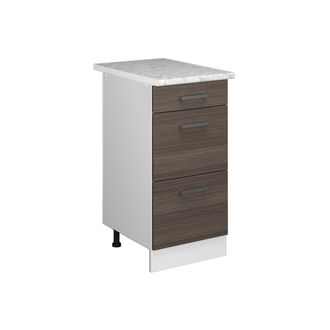 Vicco Mueble Bajo De Cocina R-line, Gris, 40 Cm Con Cajones Y Encimera