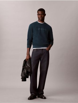 Calvin Klein Jeans Calvin Klein Mens Fleece Standard Logo Sweatshirt - Brown - 2XL