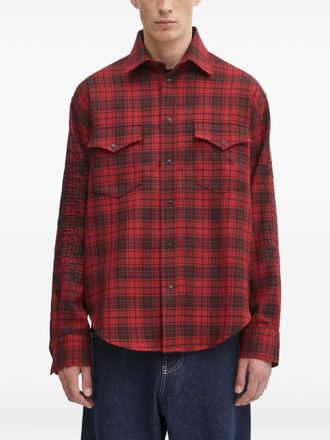 VETEMENTS plaid-pattern long-sleeve shirt - Red