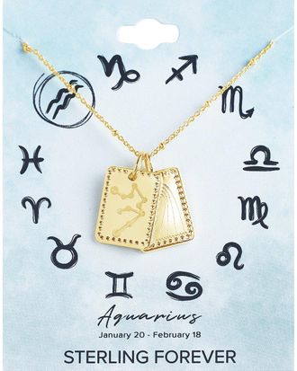 Sterling Forever Zodiac Tag Necklace