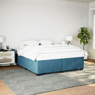 vidaXL Estructura De Cama De Terciopelo Azul 180x200 Cm Vidaxl