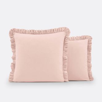 La Redoute Interieurs Kussensloop met volant in gewassen katoen, Scenario