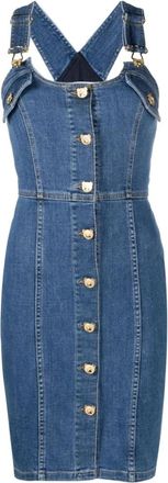 Moschino Midi Kleedjes - Dames - Casual kleedjes - Blauw - XS - Katoen - Kleedjes