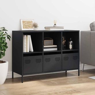 Berkfield Home Sideboard Black 101.5x39x73.5 cm Cold-rolled Steel