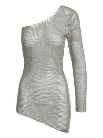 Santa Brands one-sleeve mini dress - Gold