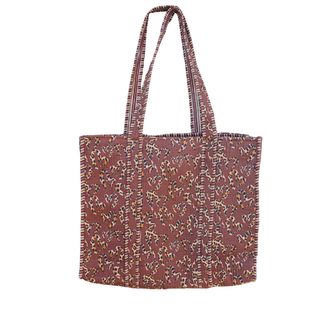 Generic Block Print Quilted Tote Bags for Women - Cotton Cheetah Print Shoulder Bag for Everyday Use