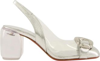 Christian Louboutin Minny Bubble Sling - Dames - Pumps - Grijs - 37 EU - Leer - Schoenen