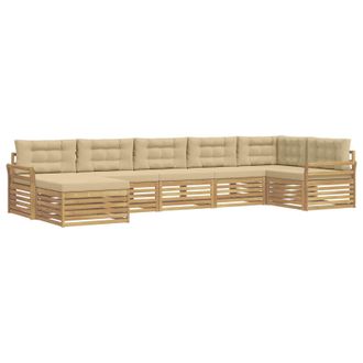 vidaXL Conjunto De Sof&aacute;s De Exterior 7 Uds. Y Beige Vidaxl