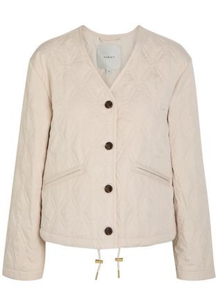 Varley Saba Quilted Woven Jacket - Cream - Xxs (UK4 / Xxs)