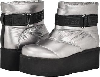 Guess Jilona Boots Womens Pewter Round Toe Ankle Platform Bootie LION58