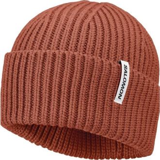 Salomon Snowbird Beanie M&uuml;tze - Unisex | braun/rot
