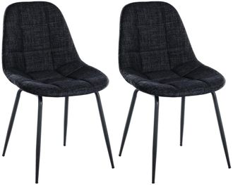 Clp Silla con patas de metal y asiento en tela negro