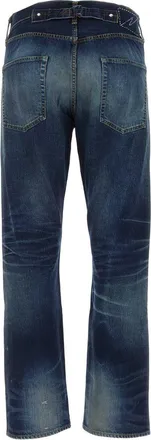 Visvim Mens Distressed Denim Jeans Blue Cotton