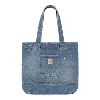 Carhartt Work in Progress Denim Tote - Heren - Shoppers - Blauw - ONE Size - Denim - Tassen