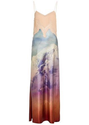 Gabriela Hearst Adolphine Printed Lace and Silk Maxi Dress - Red - 42 (UK10 / S)
