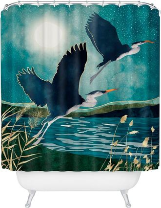 Deny Designs Evening Heron Shower Curtain in Blue at Nordstrom Rack