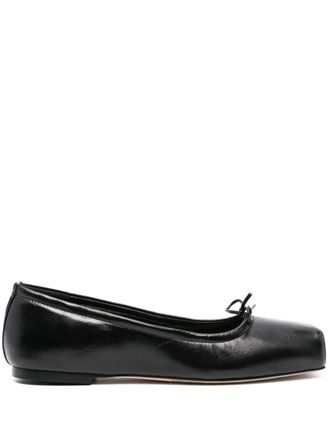 Aeyde square-toe leather ballerina shoes - women - Calf Leather/Calf Leather/Calf Leather - 38 - Black