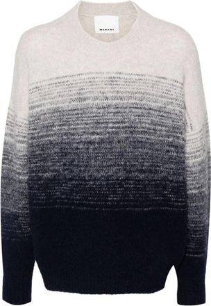 Isabel Marant Blauwe Gradient Crew Neck Sweater - Heren - Ronde hals truien - Blauw - XL - Wol - Truien & Vesten